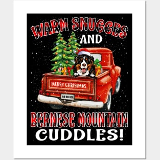 Warm Snuggles And Bernese Mountain Cuddles Ugly Christmas Sweater Posters and Art